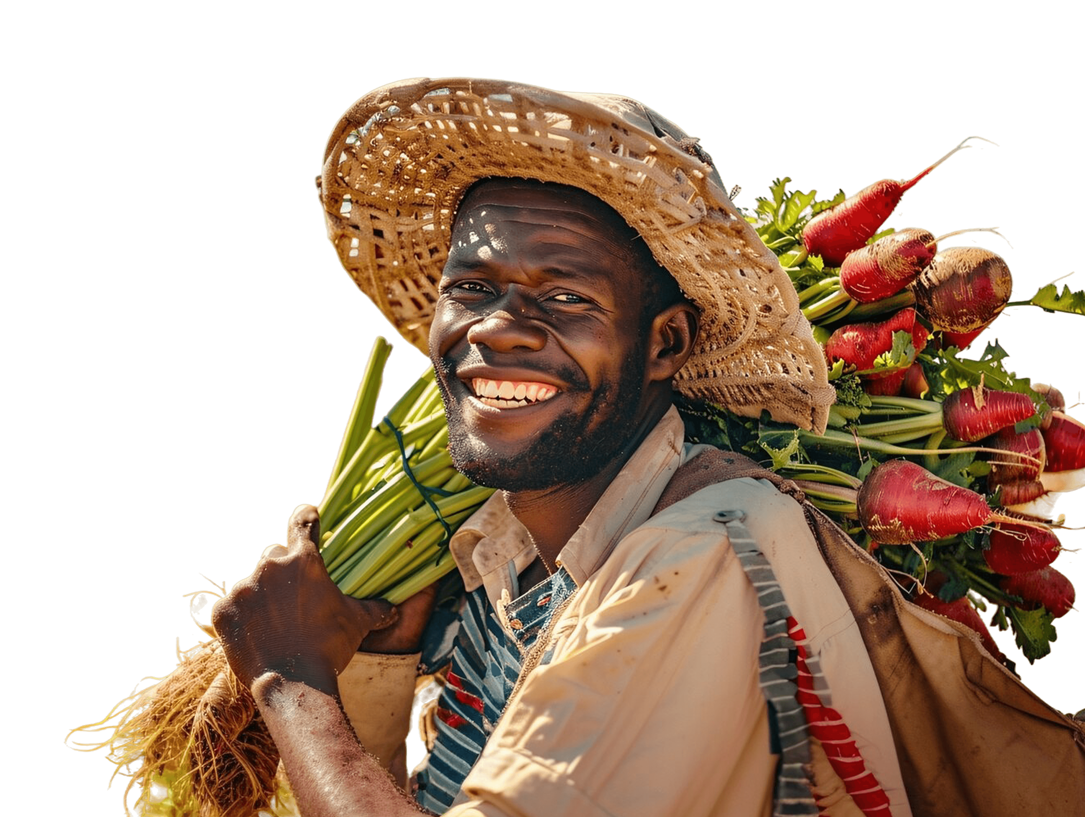 Farmer with fresh produce